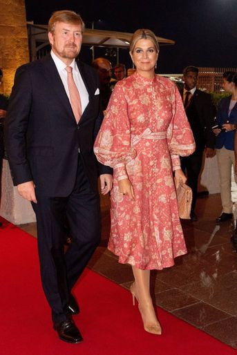 La reine Maxima des Pays-Bas dans une robe Zimmermann en Inde, le 16 octobre 2019