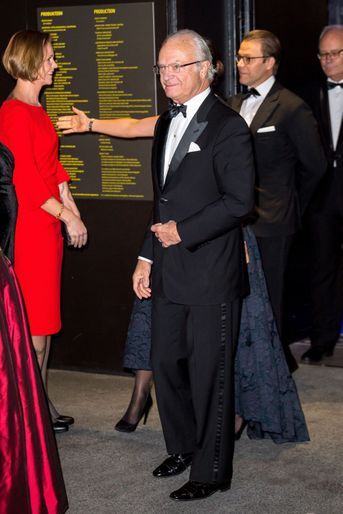 Le roi Carl XVI Gustaf de Suède et le prince Daniel à Stockholm, le 14 novembre 2017
