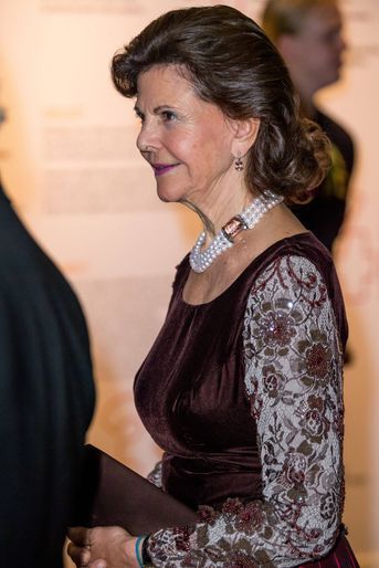 La reine Silvia de Suède à Stockholm, le 14 novembre 2017