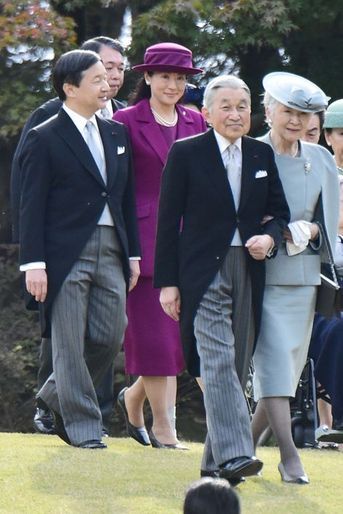 L&#039;empereur Akihito et l&#039;impératrice Michiko du Japon avec la princesse Masako et le prince Naruhito à Tokyo, le 12 novembre 2015