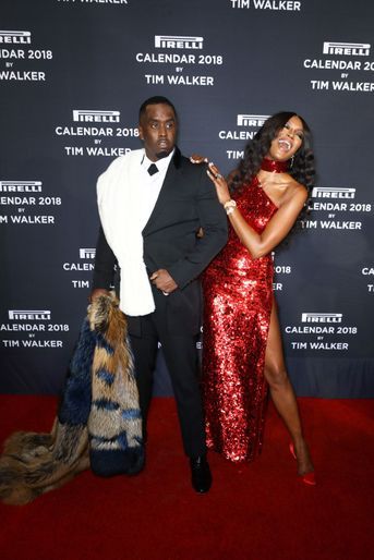 Naomi Campbell et Diddy au gala Pirelli, le 10 novembre 2017 à New York.
