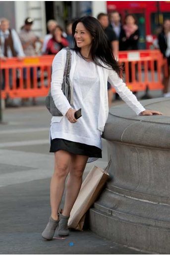 <br />
Lucy Liu sur le tournage de la série «Elementary» à Londres le 10 juillet. 