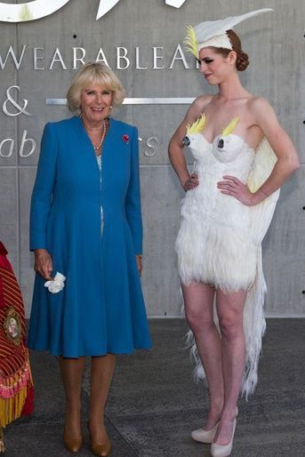 La duchesse de Cornouailles Camilla au World of Wearable Art Museum à Nelson, le 7 novembre 2015