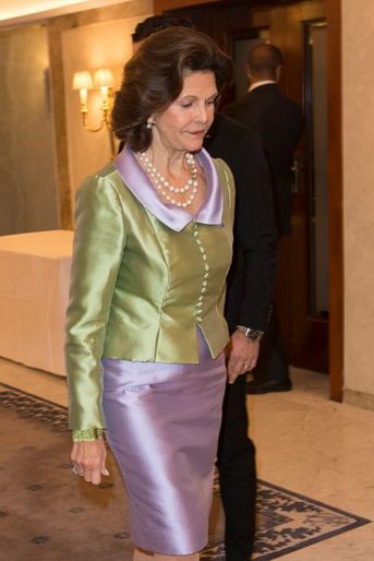 La reine Silvia de Suède à Stockholm, le 5 novembre 2015