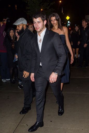 Nick Jonas et Georgia Fowler à la soirée de fiançailles de Sophie Turner et Joe Jonas, le 4 novembre 2017 à New York.