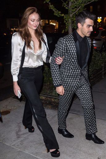 Sophie Turner et Joe Jonas à leur soirée de fiançailles, le 4 novembre 2017 à New York.