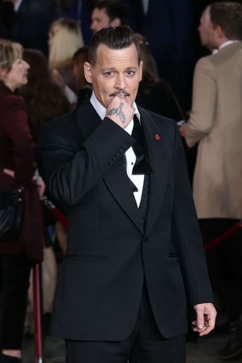 Johnny Depp à l'avant-première du «Crime de l'Orient-Express», à Londres, le 2 novembre 2017.