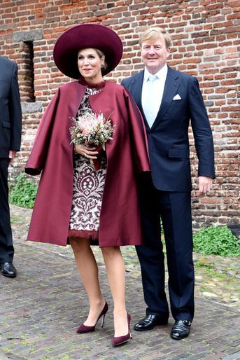 La reine Maxima et son époux le roi Willem-Alexander des Pays-Bas dans la région de l&#039;Eemland, le 24 octobre 2017