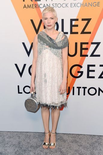 Michelle Williams à la soirée d&#039;inauguration de l&#039;exposition Louis Vuitton à New York, le 26 octobre 2017.