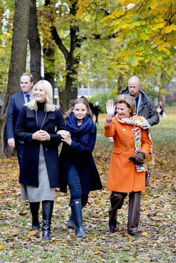 Les princesses Mette-Marit et Ingrid Alexandra et la reine Sonja de Norvège à Oslo, le 19 octobre 2017