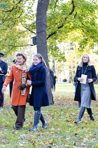 La reine Sonja et les princesses Ingrid Alexandra et Mette-Marit de Norvège à Oslo, le 19 octobre 2017