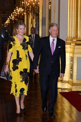 La reine Mathilde et le roi des Belges Philippe à Bruxelles, le 19 octobre 2017