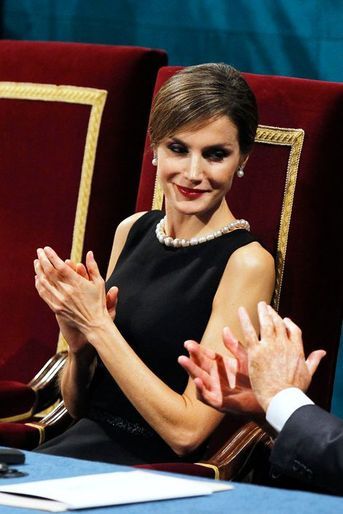 La reine Letizia d'Espagne à Oviedo, le 23 octobre 2015