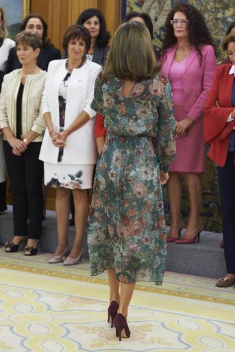 La reine Letizia d'Espagne à Madrid, le 17 octobre 2017