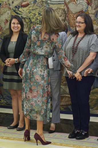 La reine Letizia d'Espagne à Madrid, le 17 octobre 2017