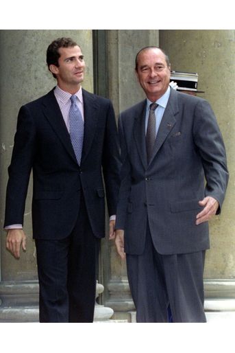 Jacques Chirac avec le prince Felipe à l'Elysée en octobre 1996.
