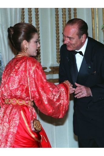 Jacques Chirac et Lalla Meryem du Maroc à l&#039;Elysée, en mai 1996.