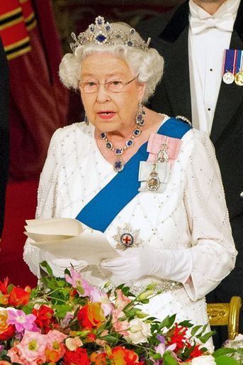 La reine Elizabeth II à Buckingham Palace, le 20 octobre 2015