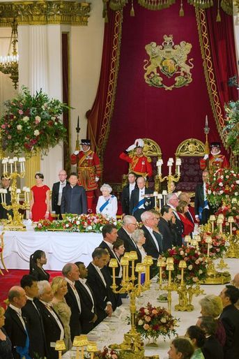 Le banquet offert par la reine Elizabeth II au président chinois Xi Jinping à Buckingham Palace, le 20 octobre 2015
