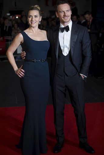 Kate Winslet et Michael Fassbender à Londres le 18 octobre 2015