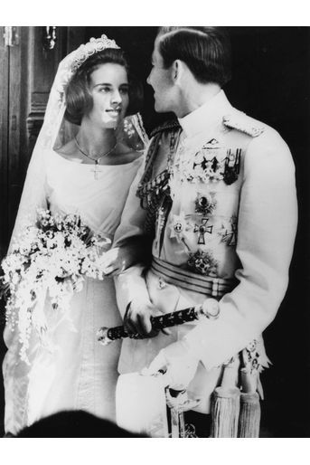 Le roi Constantin II de Grèce et la princesse Anne-Marie de Danemark, à Athènes le 18 septembre 1964