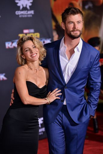 Elsa Pataky et Chris Hemsworth à l'avant-première de "Thor : Ragnarok", le 10 octobre à Los Angeles.