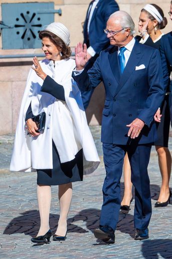 La reine Silvia et le roi Carl XVI Gustaf de Suède à Stockholm, le 10 septembre 2019