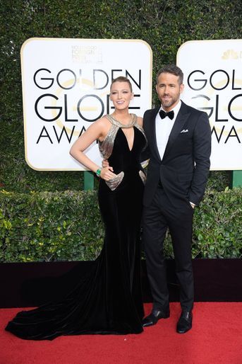 Blake Lively et Ryan Reynolds en 2017 aux Golden Globes