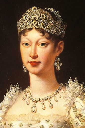 Détail du portrait de l'impératrice Marie-Louise, par Robert Lefèvre 