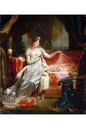 Portrait de l&#039;impératrice Marie-Louise avec son fils, le roi de Rome, par Joseph Boniface Franque (Château de Versailles)
