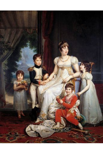 Portrait de Caroline Bonaparte avec ses enfants par François Gérard (Château de Fontainebleau)