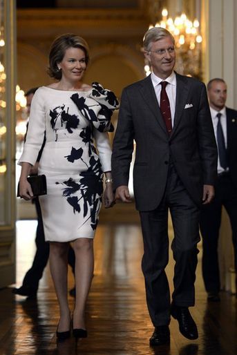 La reine Mathilde et le roi Philippe de Belgique à Bruxelles, le 8 octobre 2015