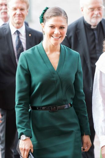 La princesse Victoria de Suède dans une robe Rodebjer à Uppsala, le 3 octobre 2017