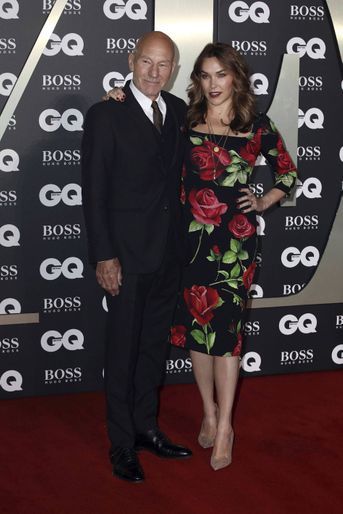 Sir Patrick Stewart et sa femme, Sunny Ozell, à la soirée "GQ Men Of The Year"