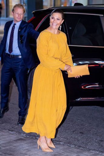 La princesse Victoria de Suède dans une robe Rodebjer à Stockholm, le 28 août 2019