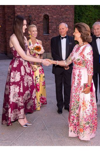 La reine Silvia de Suède à Stockholm, le 28 août 2019