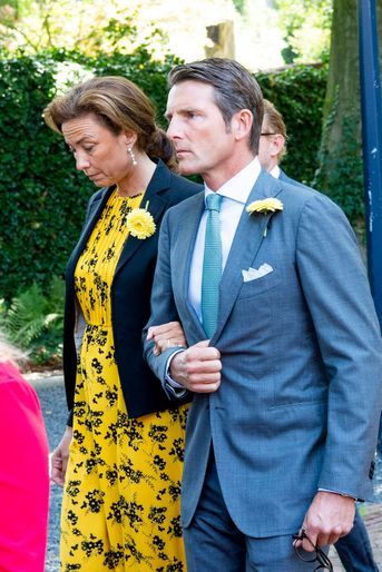 L&#039;un des neveux de la princesse Christina des Pays-Bas et sa femme lors de ses funérailles à La Haye, le 22 juin 2019