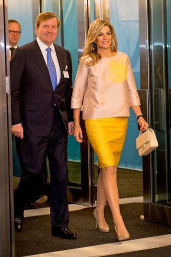 La reine Maxima et le roi Willem-Alexander des Pays-Bas aux Nations Unies à New York, le 28 septembre 2015