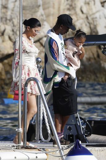 Kylie Jenner, Travis Scott et leur fille Stormi à Antibes le 14 août 2019