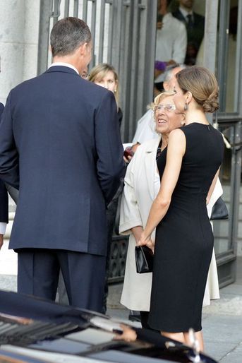 La reine Letizia et le roi Felipe VI d'Espagne au Teatro Real à Madrid, le 22 septembre 2015