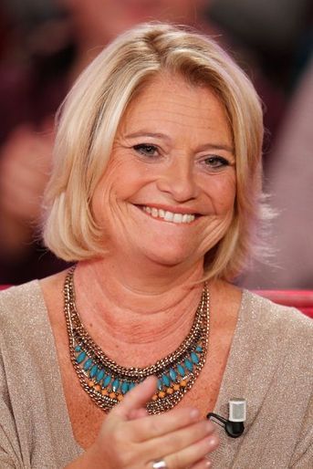 Marina Carrère d’Encausse lors de l'enregistrement de l'émission "Vivement dimanche", le 23 septembre 2015. 