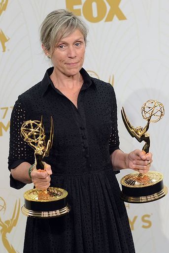 Frances McDormand ("Olive Kitteridge") à la cérémonie des Emmy Awards, le 20 septembre 2015
