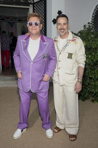 Elton John et son époux David Furnish à Antibes le 24 juillet 2019