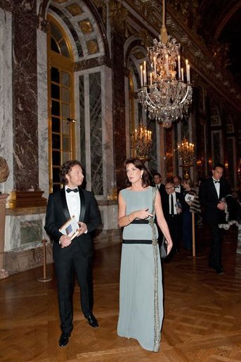La princesse Caroline de Monaco avec Stéphane Bern au château de Versailles, le 6 décembre 2010