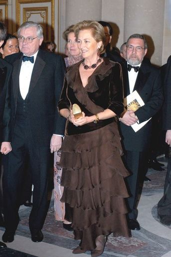La reine Paola de Belgique au château de Versailles, le 2 décembre 2002