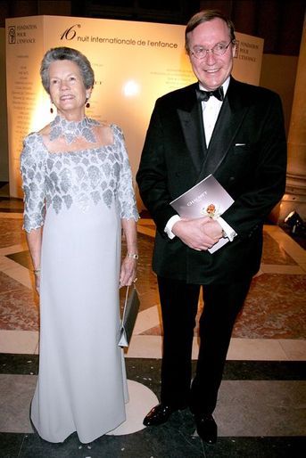 Le prince Jean de Luxembourg avec Anne-Aymone Giscard d&#039;Estaing au château de Versailles, le 8 décembre 2008