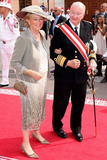 La reine des Belges Paola avec le roi Albert II, le 2 juillet 2011