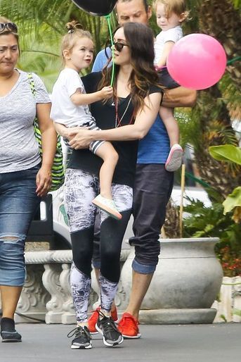 Brian Austin Green, Megan Fox et leurs deux enfants à Los Angeles le 14 septembre 2015
