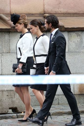 Les princesses Madeleine et Sofia et le prince Carl Philip de Suède à Stockholm, le 15 septembre 2015