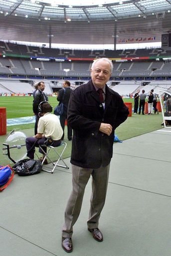 Pierre Bergé au stade de France le 11  juillet 1998, veille de la finale de la Coupe du Monde.